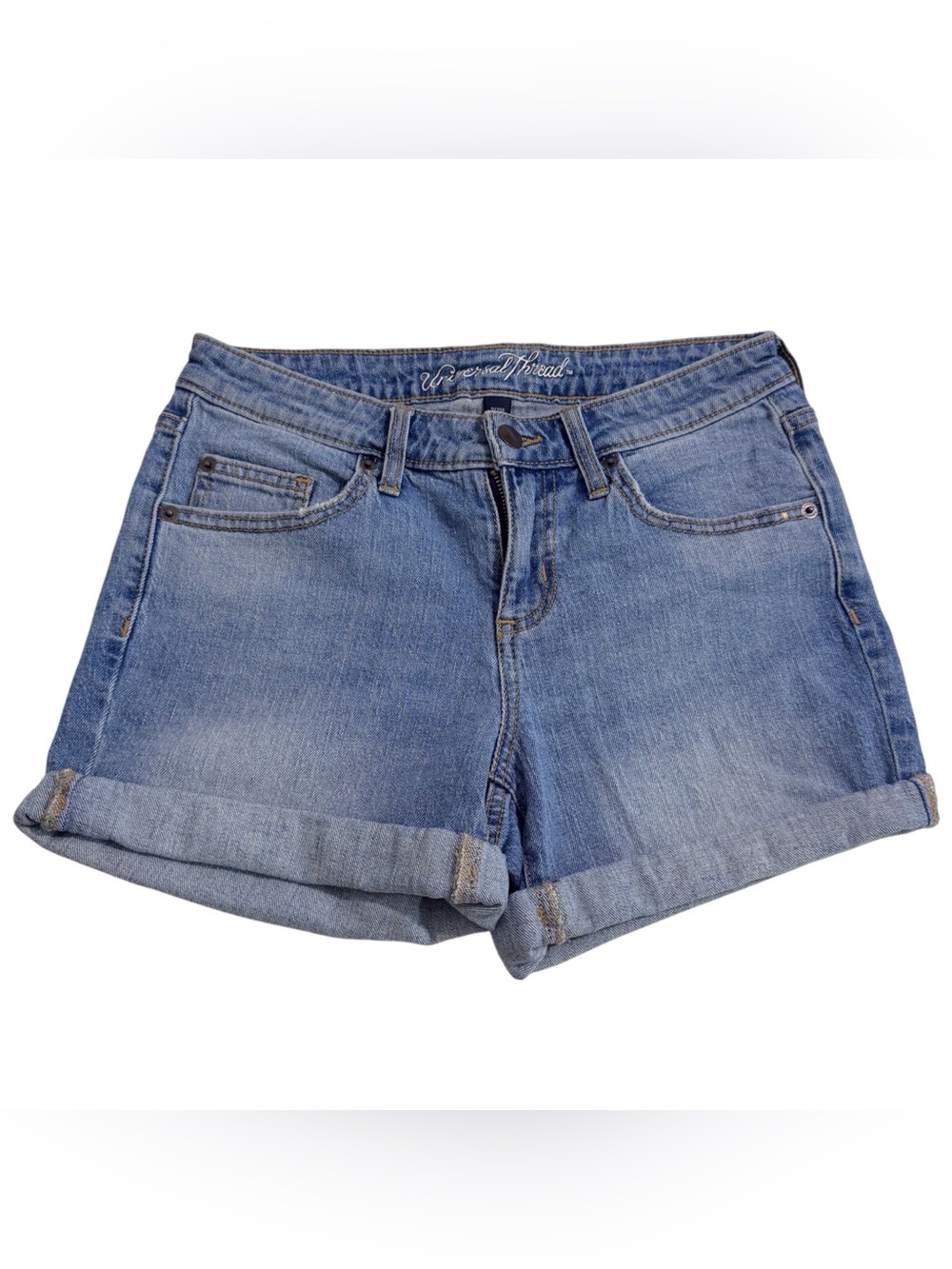Universally Thread Mid Rise Boyfriend Shorts Denim Short Size 25